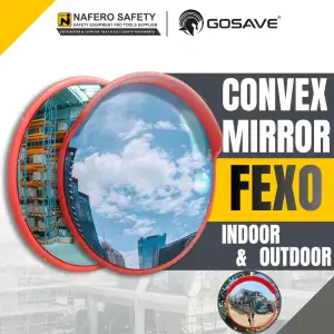 GOSAVE Convex Mirror Cermin Tikungan Jalan Raya Parkiran Gudang Bahan ABS PC Tahan Pecah Tahan Cuaca
