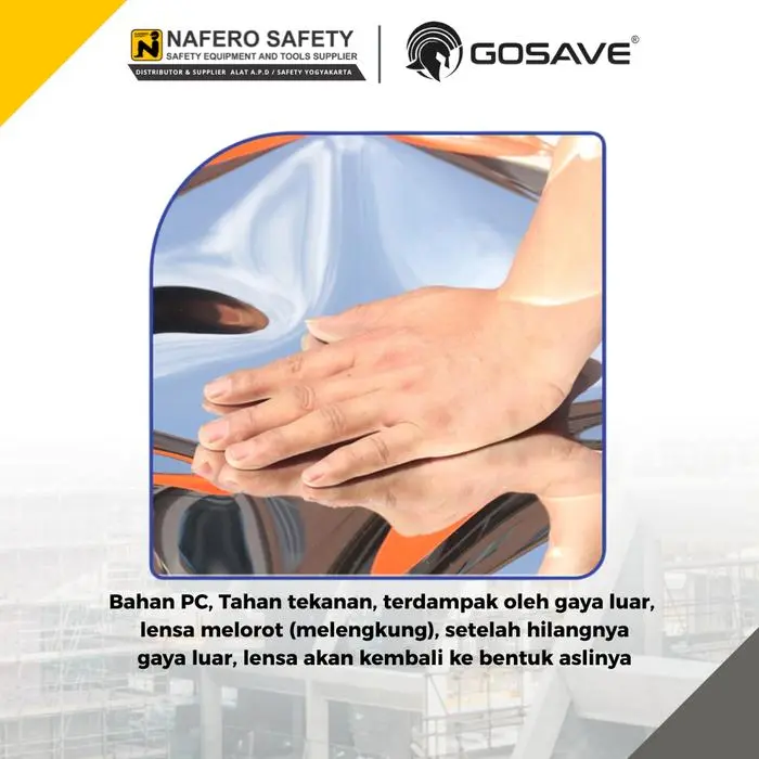 GOSAVE Convex Mirror Cermin Tikungan Jalan Raya Parkiran Gudang Bahan ABS PC Tahan Pecah Tahan Cuaca