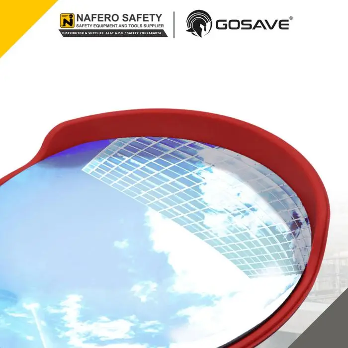 GOSAVE Convex Mirror Cermin Tikungan Jalan Raya Parkiran Gudang Bahan ABS PC Tahan Pecah Tahan Cuaca