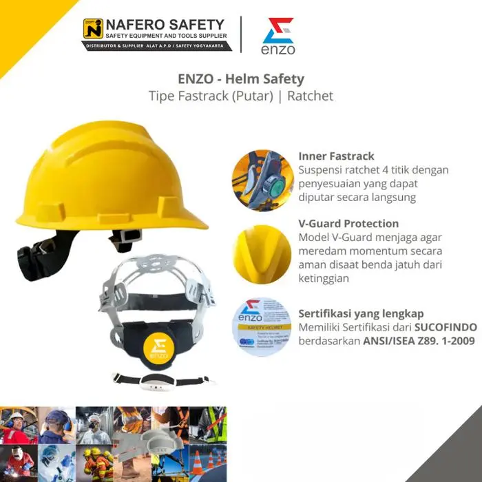 HELM SAFETY PROYEK FASTRACK PUTIH KUNING MERAH HIJAU BIRU ORANGE ENZO