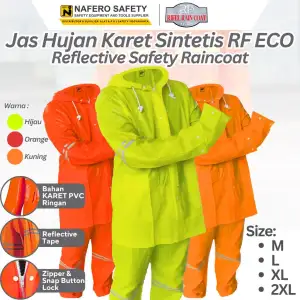 Jas Hujan RF ECO Jas Hujan Bahan Karet PVC Polyester Ringan Multifungsi Untuk Proyek Lapangan & Kendaraan Warna