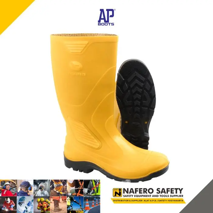 Sepatu Boot Hujan AP BOOTS TERRA ECO 3 Warna KUNING AP BOOTS Rain Boots Proyek Karet Anti Slip, Air, Minyak, Ringan