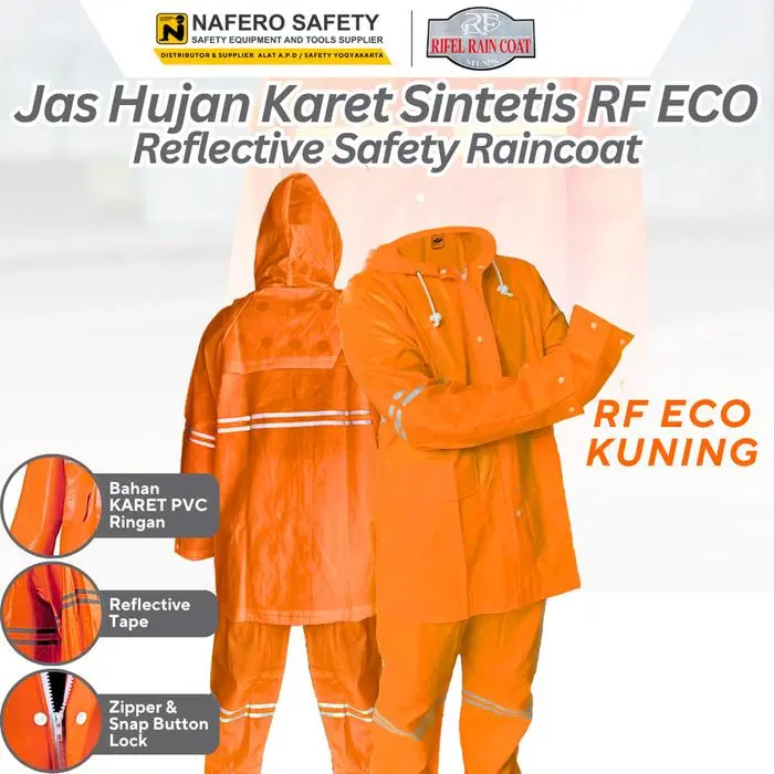 Jas Hujan RF ECO Jas Hujan Bahan Karet PVC Polyester Ringan Multifungsi Untuk Proyek Lapangan & Kendaraan Warna