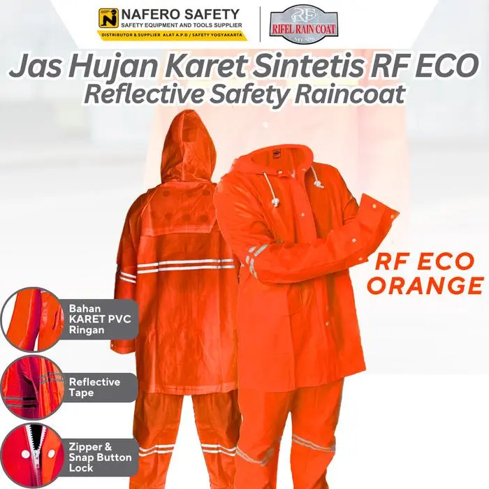 Jas Hujan RF ECO Jas Hujan Bahan Karet PVC Polyester Ringan Multifungsi Untuk Proyek Lapangan & Kendaraan Warna